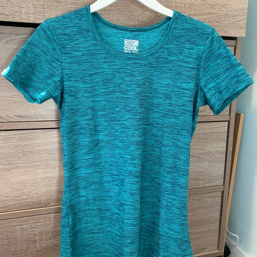 teal athletic shirt